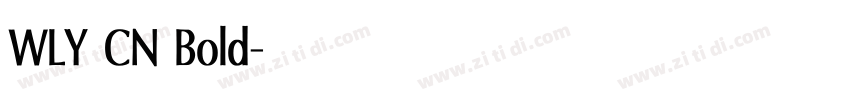 WLY CN Bold字体转换